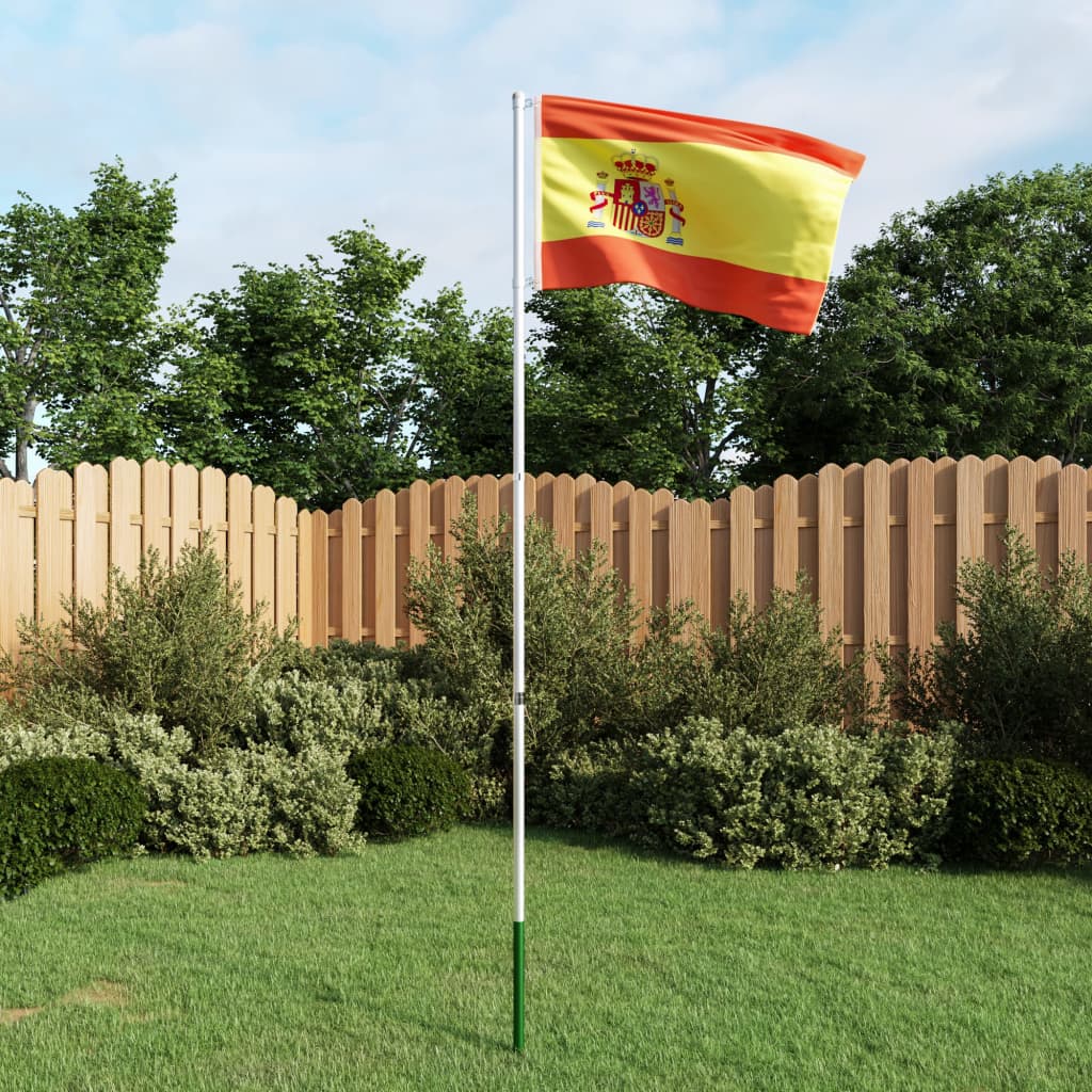 vidaXL Flaga Hiszpanii z aluminiowym masztem, 4 m