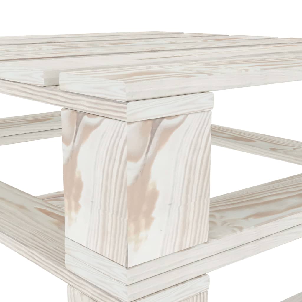 vidaXL 5-cz. zestaw wypoczynkowy do ogrodu z palet, drewniany, biały