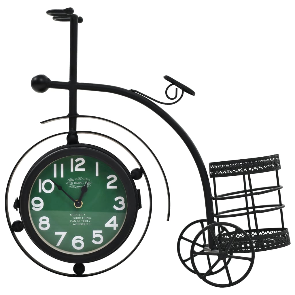 vidaXL Dwustronny zegar w kształcie roweru trójkołowego, vintage
