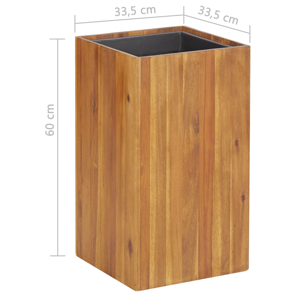 vidaXL Podwyższona donica ogrodowa, 33,5x33,5x60 cm, drewno akacjowe