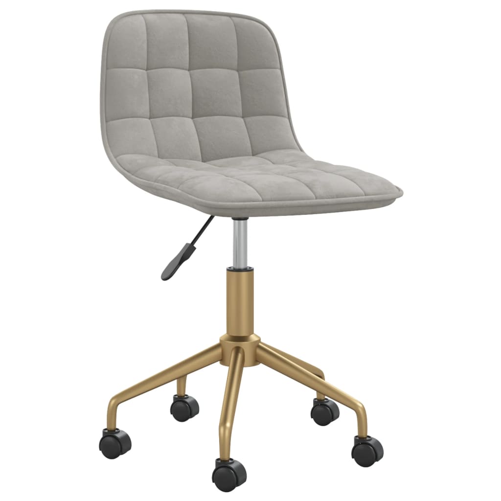 vidaXL Obrotowe krzesła stołowe, 4 szt., jasnoszare, aksamitne