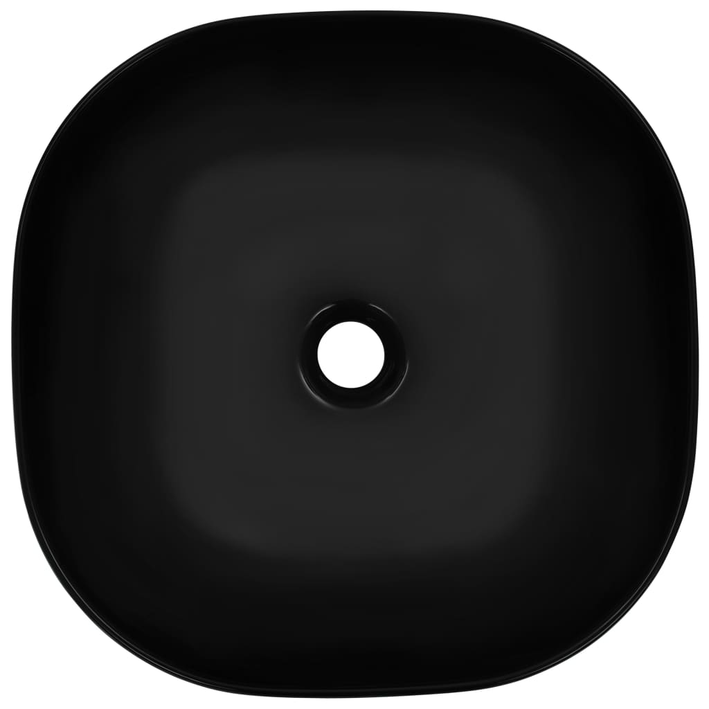 vidaXL Umywalka, 42,5 x 42,5 x 14,5 cm, ceramiczna, czarna