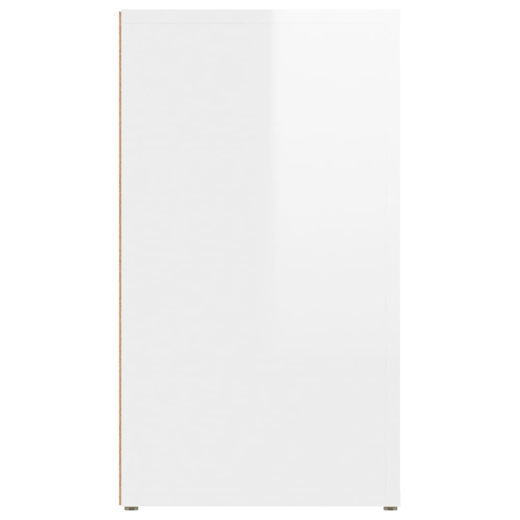 vidaXL Szafka, biała z połyskiem, 80x30x54 cm, materiał drewnopochodny