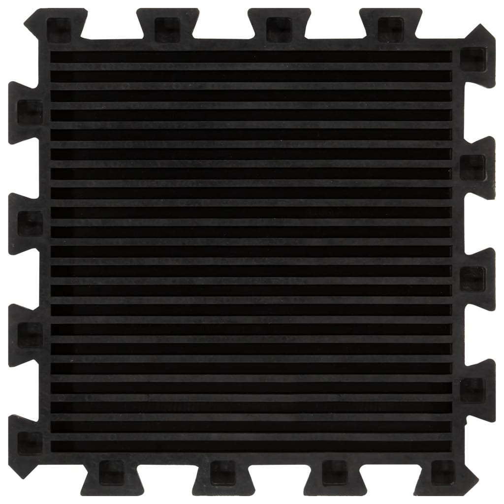 vidaXL Podłogowe maty gumowe, 9 szt., czarne, 16 mm, 30x30 cm