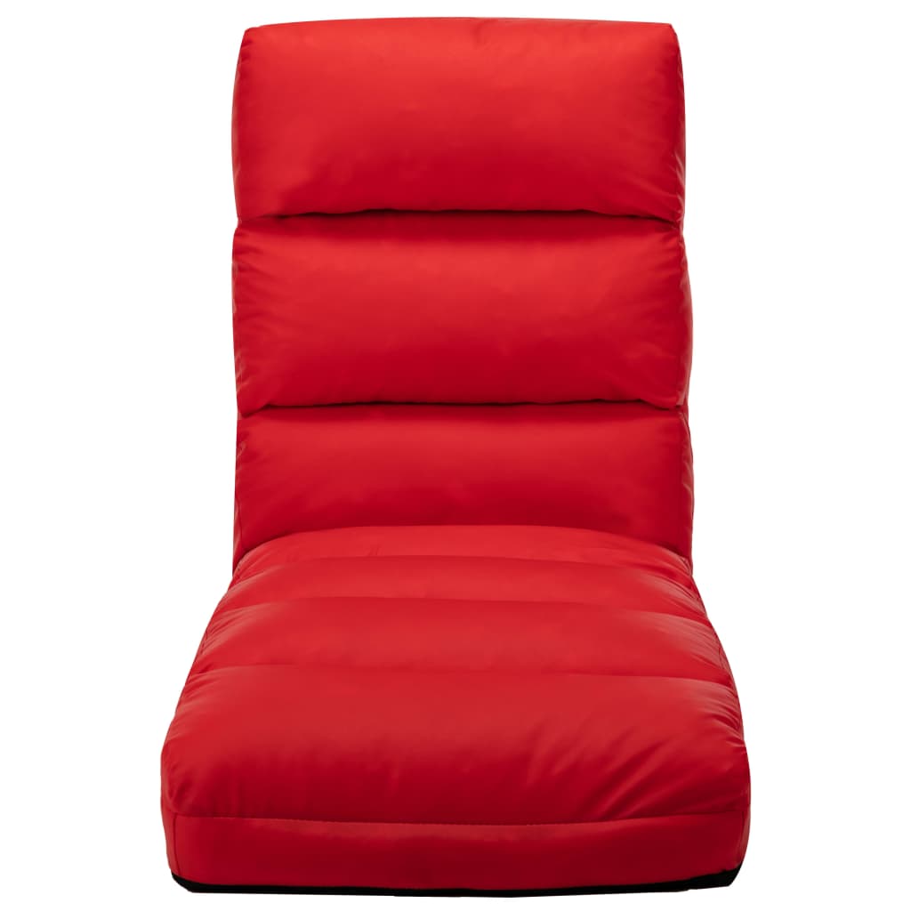vidaXL Składane krzesło podłogowe, czerwone, sztuczna skóra