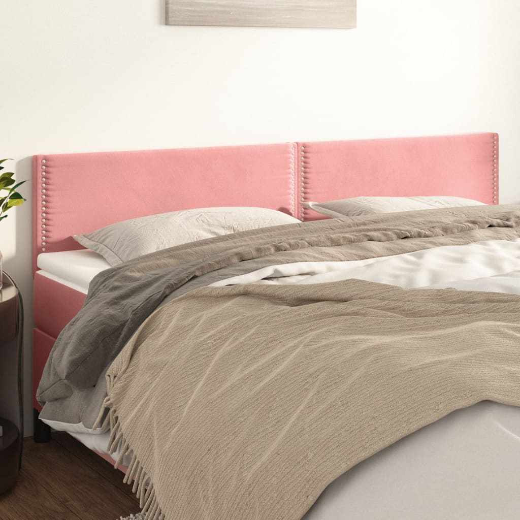 vidaXL Zagłówki do łóżka, 2 szt., różowy, 80x5x78/88 cm, aksamit