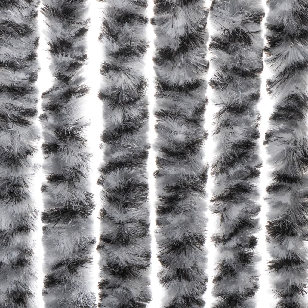 vidaXL Zasłona przeciwko owadom, szaro-czarno-biała, 56x185, szenil