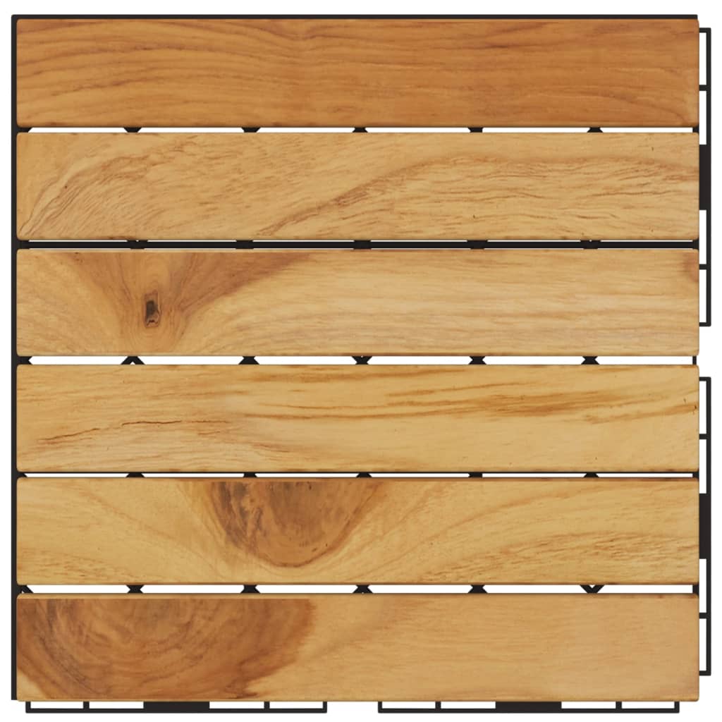 vidaXL Płytki tarasowe, 10 szt., 30x30 cm, drewno tekowe, pionowy wzór