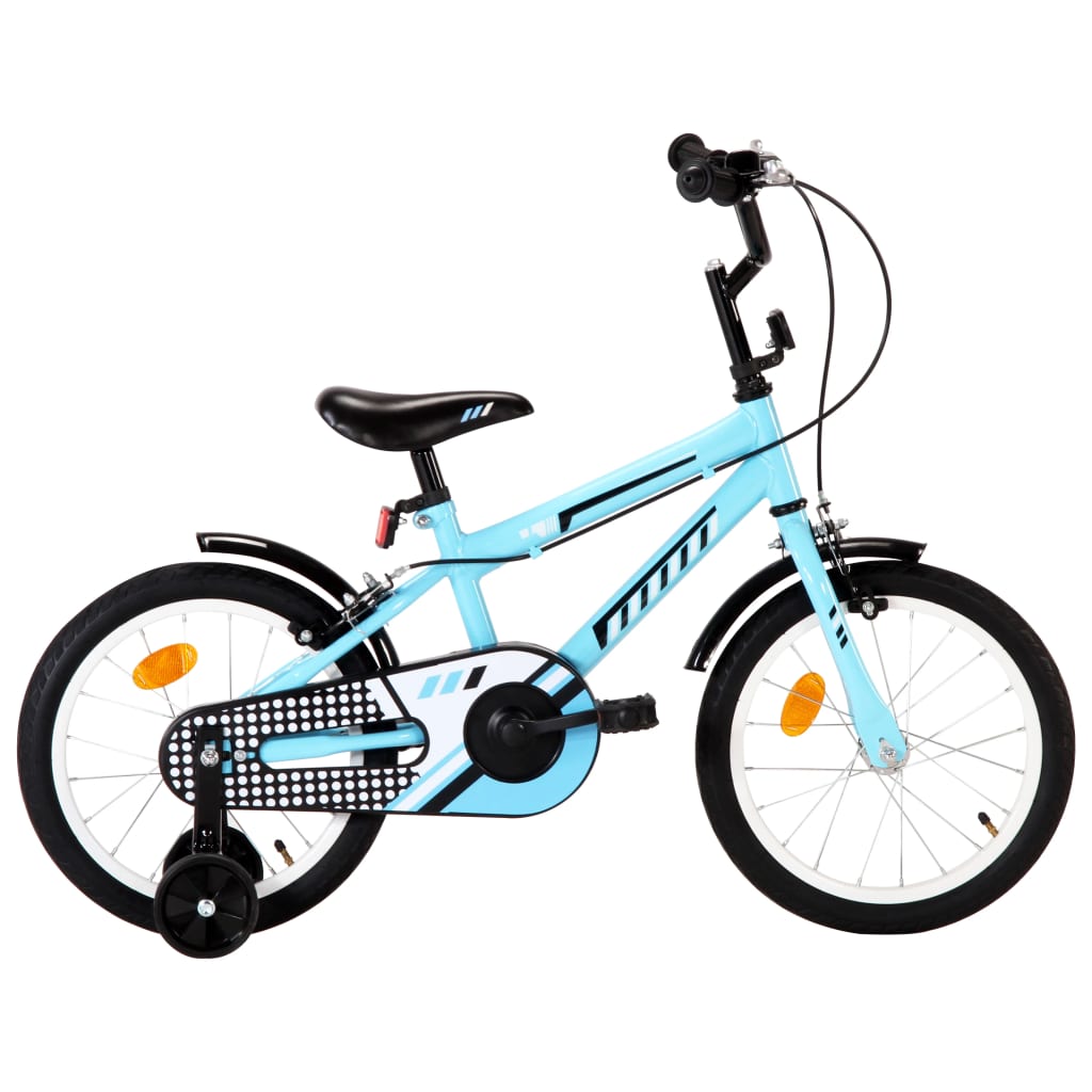 vidaXL Rower dla dzieci, 16 cali, czarno-niebieski