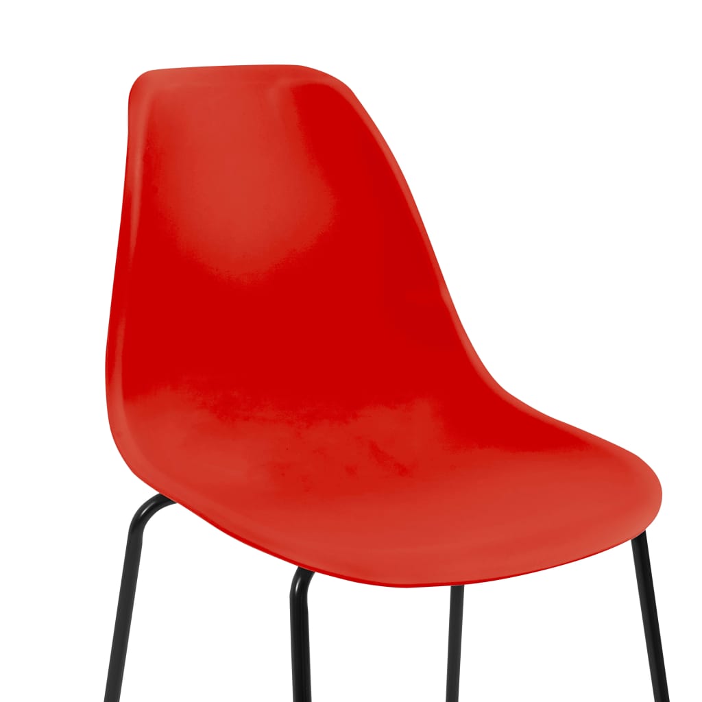 vidaXL Krzesła barowe, 6 szt., czerwone, plastik