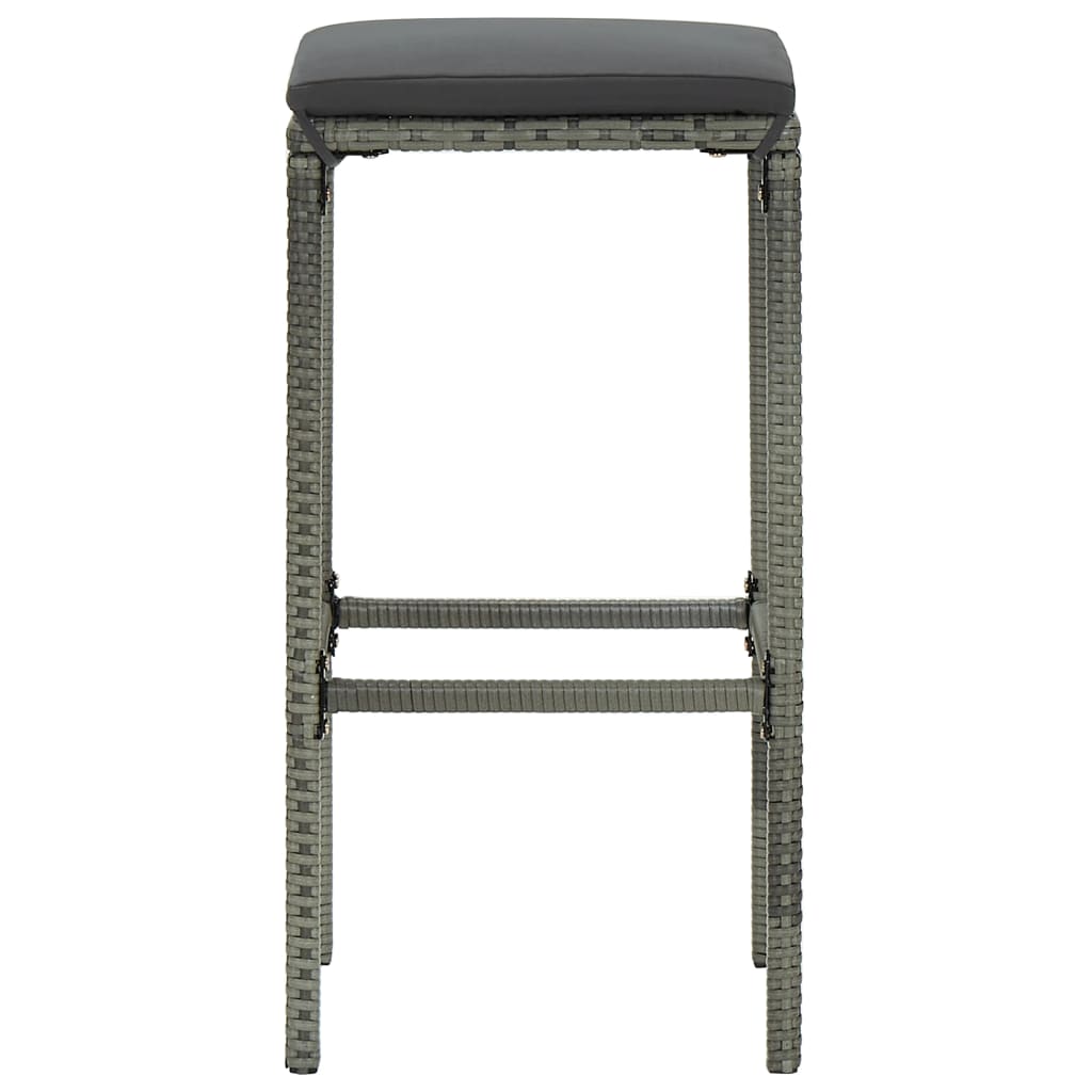 vidaXL Krzesła barowe z poduszkami, 6 szt., szare, polirattan