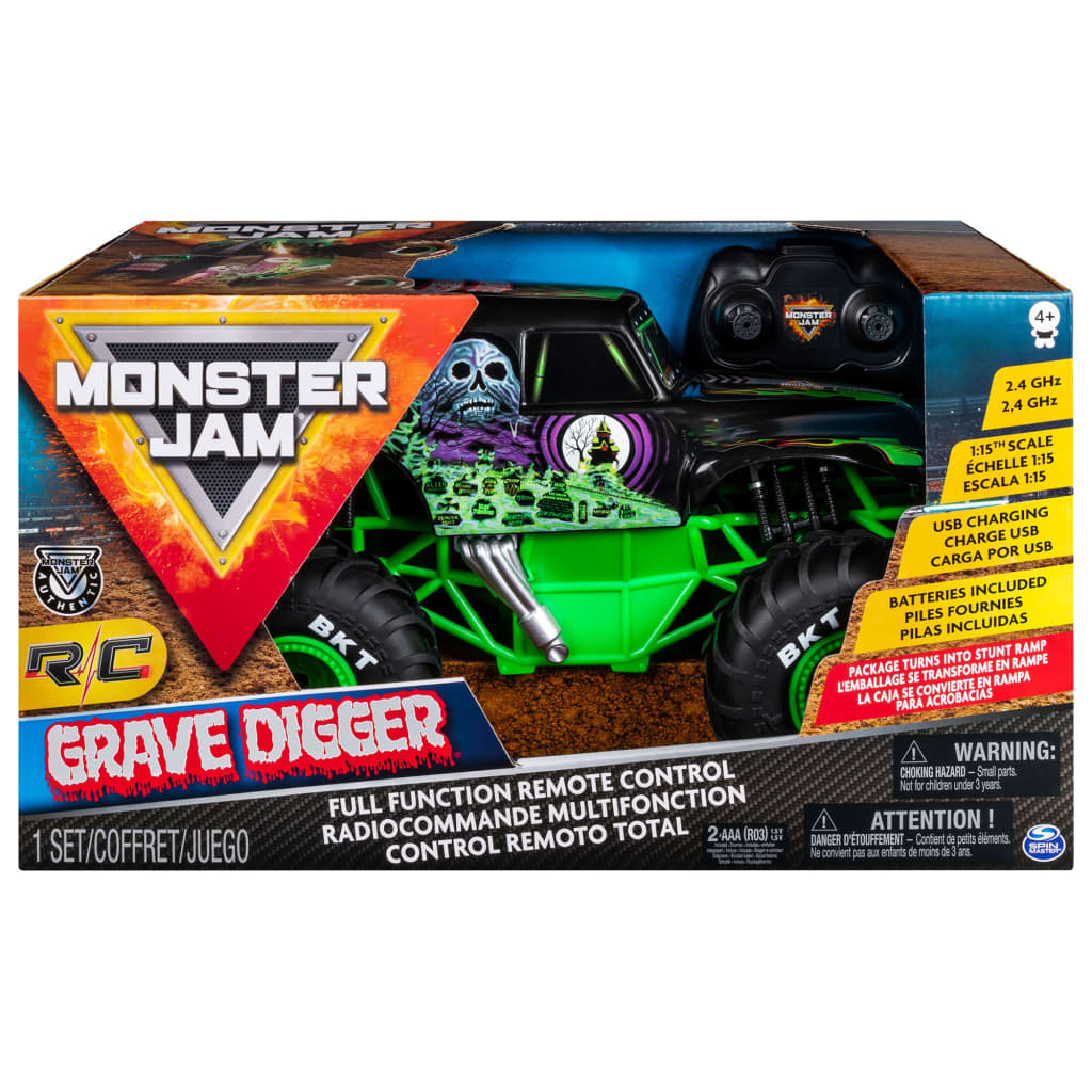 Monster Jam Zdalnie sterowany monster truck Grave Digger, 1:15