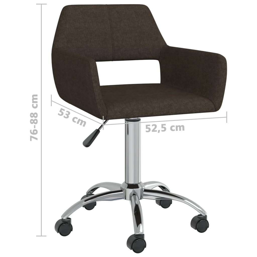 vidaXL Obrotowe krzesło stołowe, ciemnobrązowe, tapicerowane tkaniną