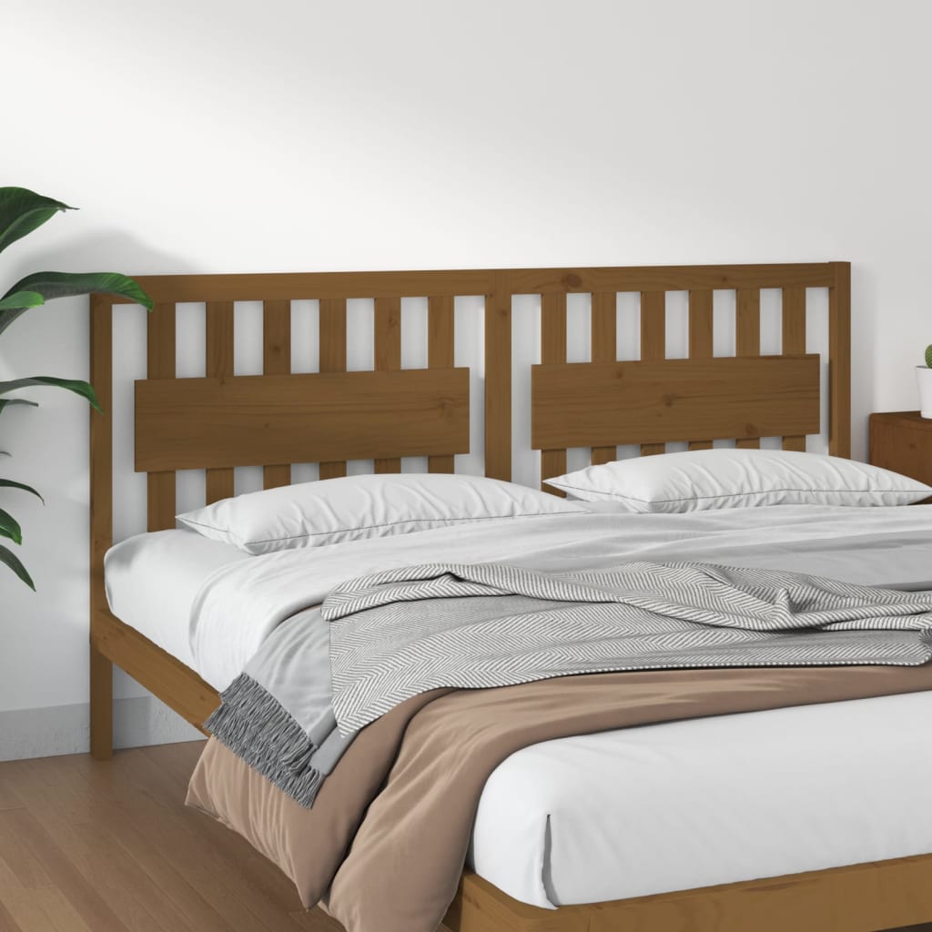 vidaXL Wezgłowie łóżka, miodowy brąz, 185,5x4x100 cm, drewno sosnowe