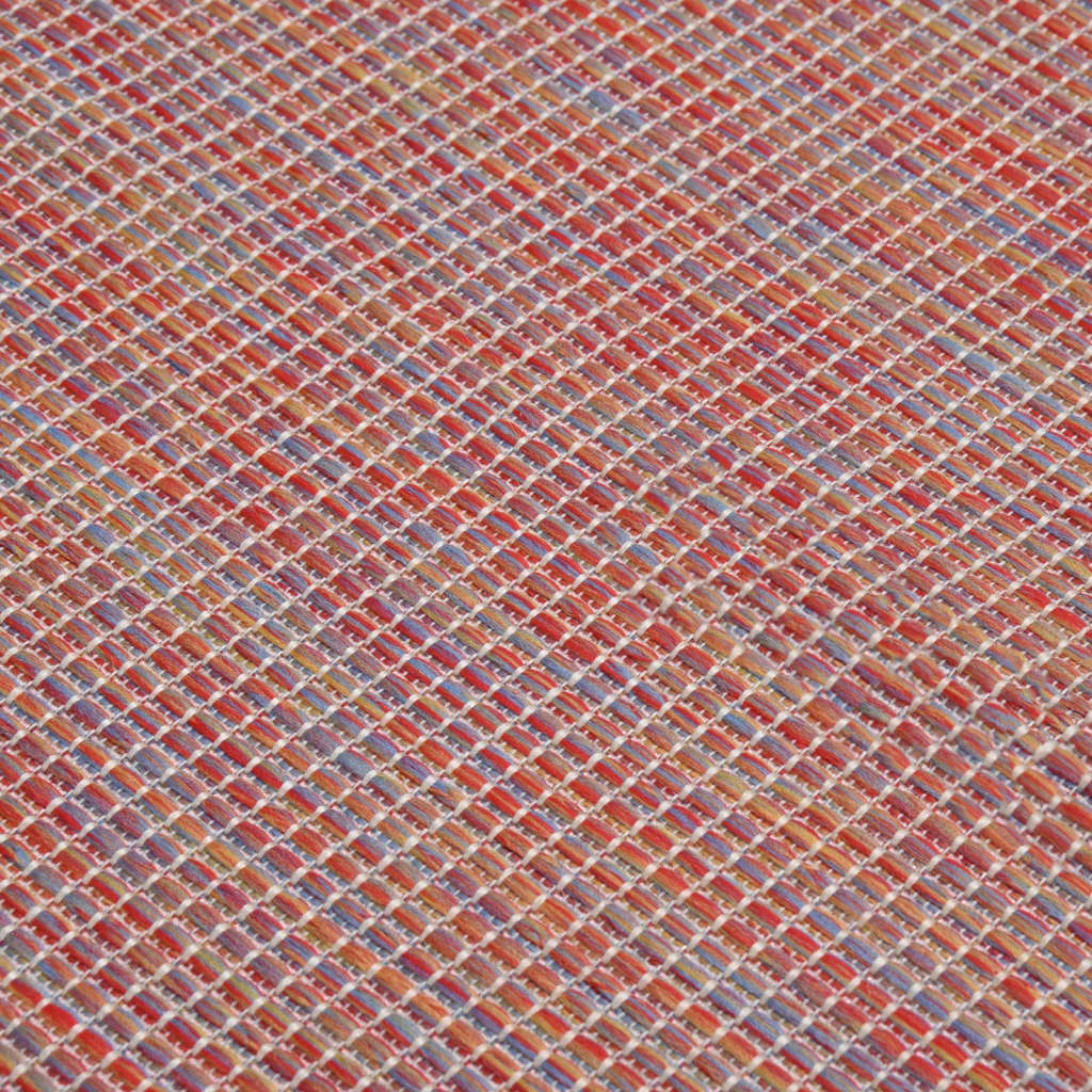 vidaXL Dywan zewnętrzny o płaskim splocie, 100x200 cm, czerwony