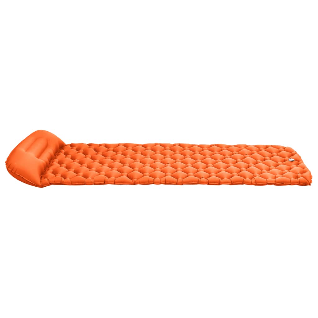 vidaXL Dmuchany materac z poduszką, 58x190 cm, pomarańczowy