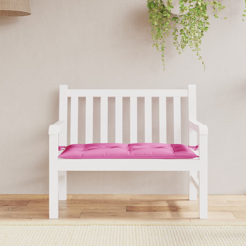 vidaXL Poduszka na ławkę ogrodową, różowa, 100x50x7 cm, tkanina