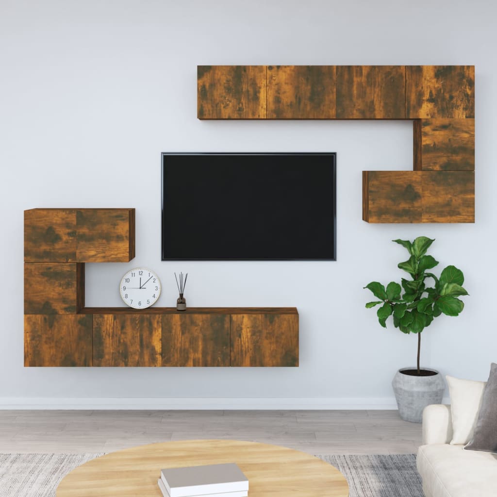 vidaXL Wisząca szafka TV, przydymiony dąb, materiał drewnopochodny