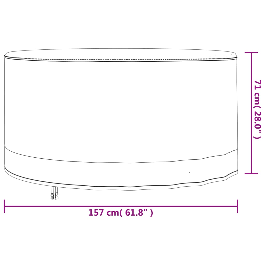 vidaXL Pokrowiec na meble ogrodowe, okrągły, beżowy, Ø157x71 cm, 600D