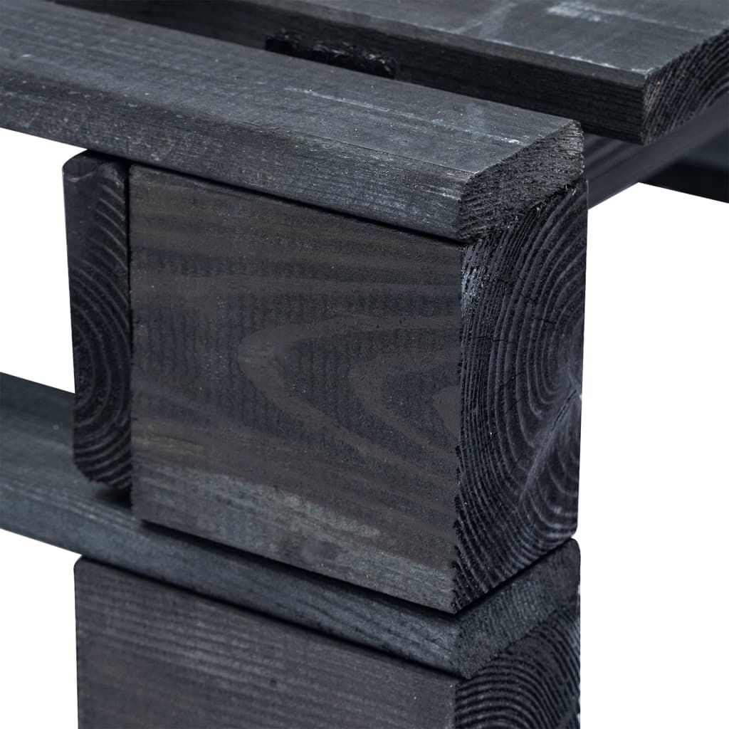 vidaXL Ogrodowy stołek z palet, impregnowane na czarno drewno sosnowe