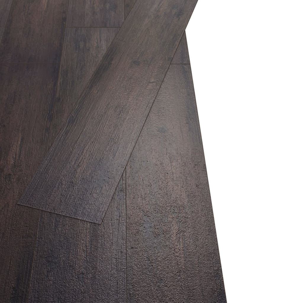 vidaXL Panele podłogowe z PVC, 4,46 m², 3 mm, ciemny brąz