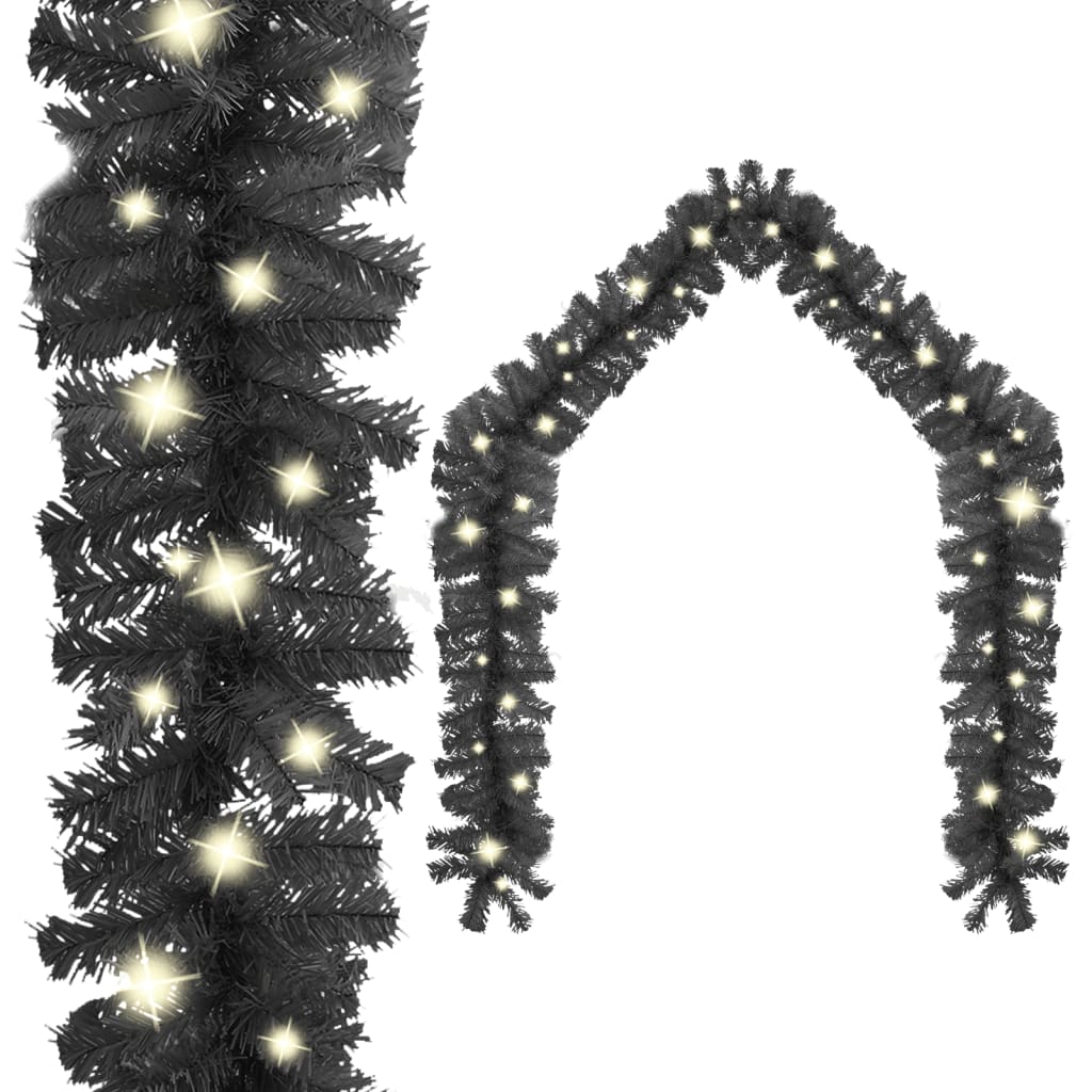 vidaXL Girlanda świąteczna z lampkami LED, 5 m, czarna