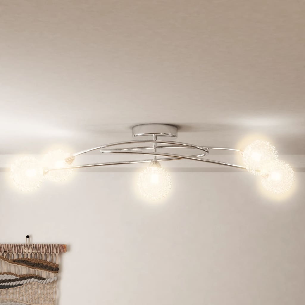 vidaXL Lampa sufitowa z drucianymi kloszami, 5 żarówek LED, G9