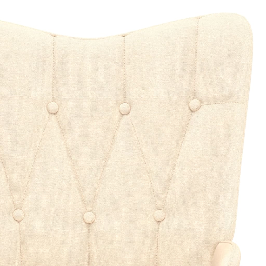 vidaXL Fotel bujany, kremowy, tapicerowany tkaniną