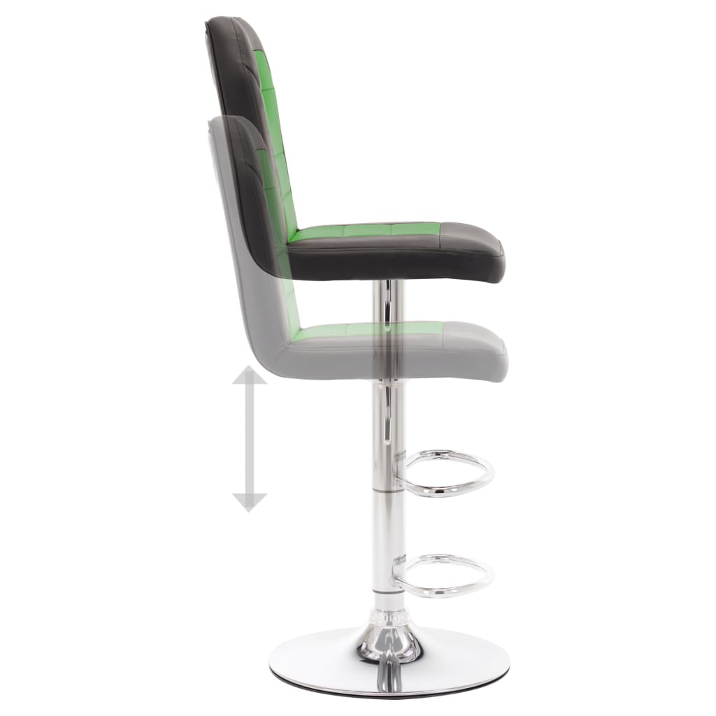 vidaXL Krzesło barowe, zielone, sztuczna skóra