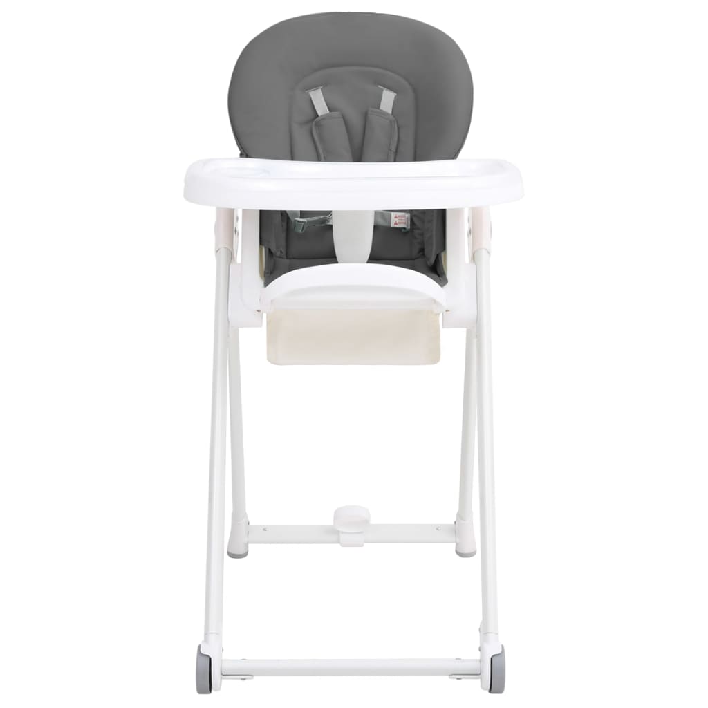 vidaXL Wysokie krzesełko dla dziecka, ciemnoszare, aluminiowe