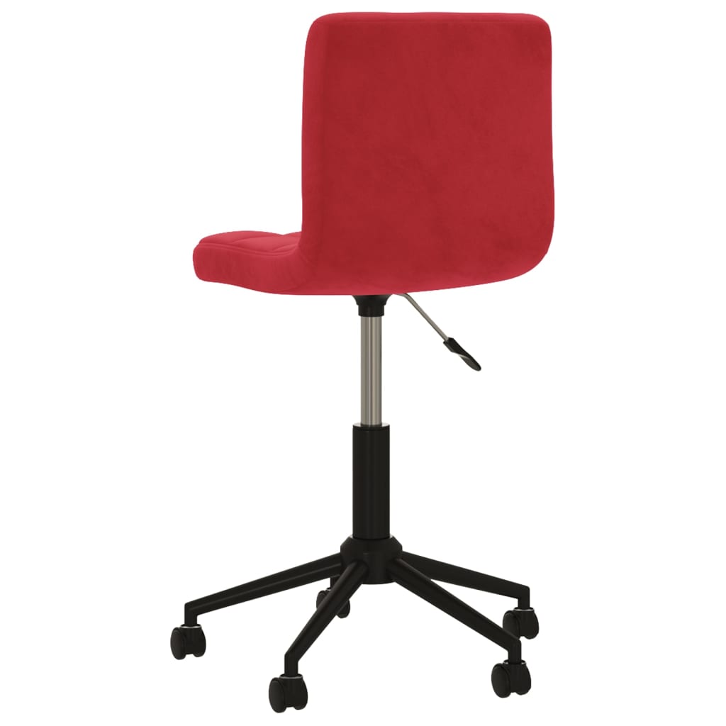 vidaXL Obrotowe krzesło biurowe, winna czerwień tapicerowane aksamitem