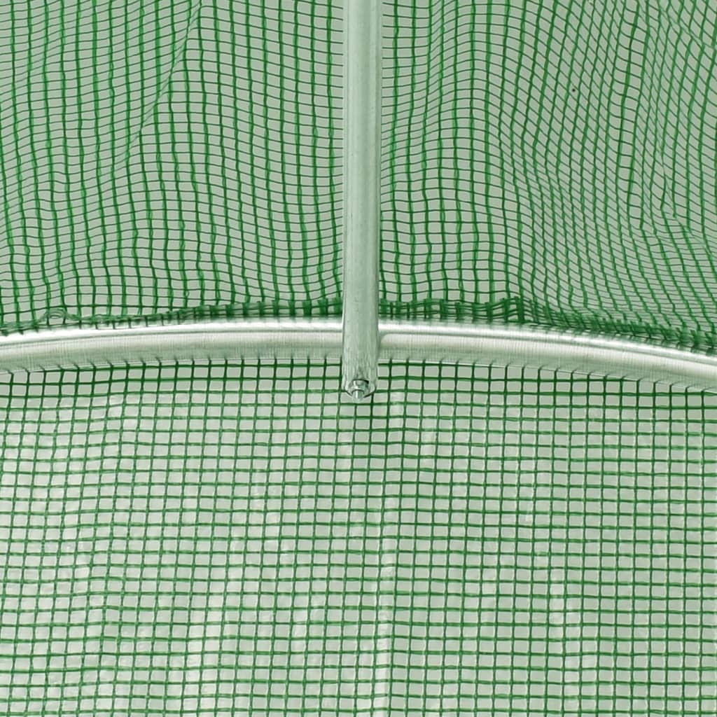 vidaXL Szklarnia ze stalową ramą, zielona, 18 m², 6x3x2 m