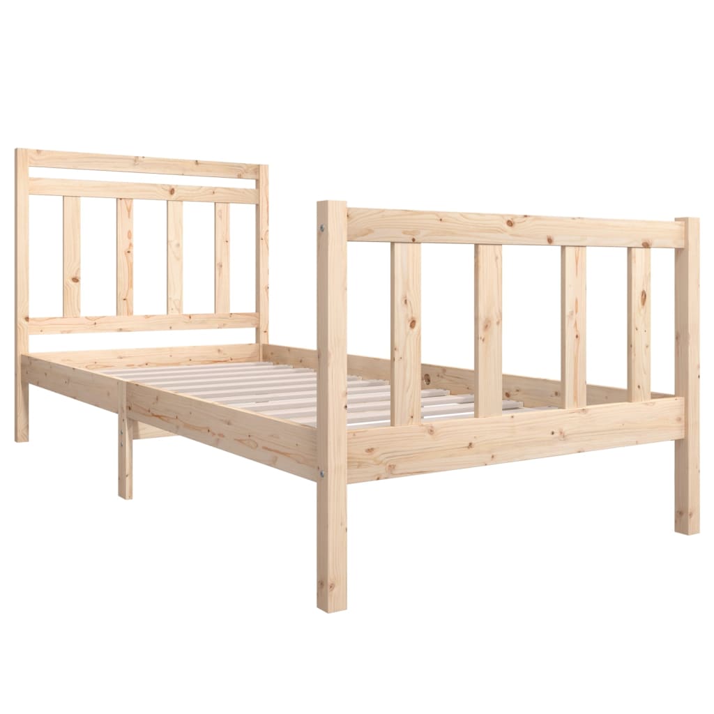 vidaXL Rama łóżka, 90x190 cm, lite drewno