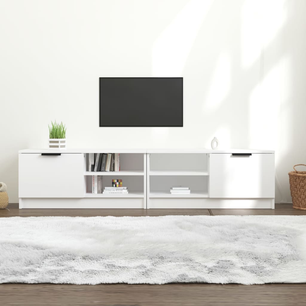 vidaXL Szafki pod telewizor, 2 szt., białe, 80x35x36,5 cm