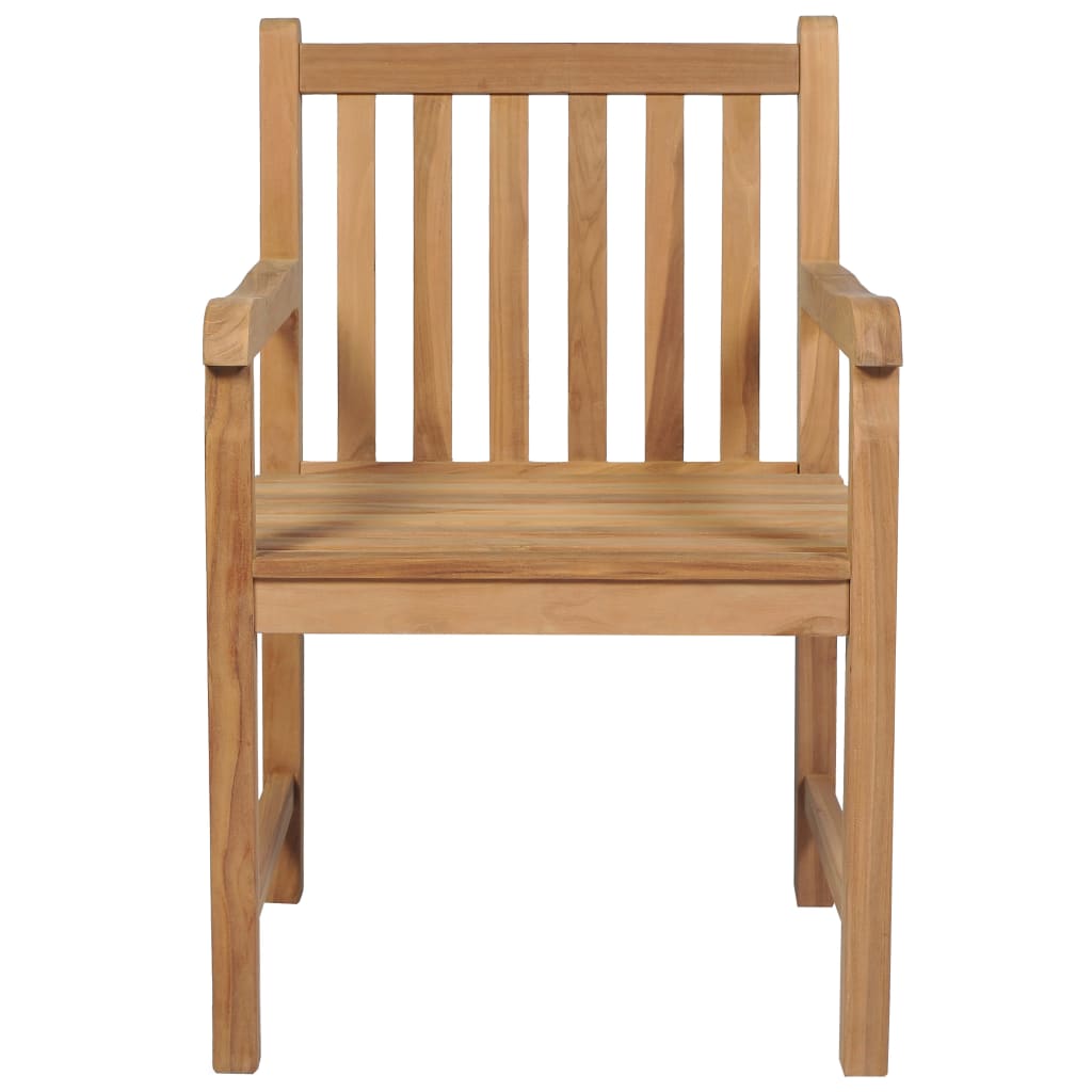 vidaXL Krzesła ogrodowe, 8 szt., niebieskie poduszki, drewno tekowe