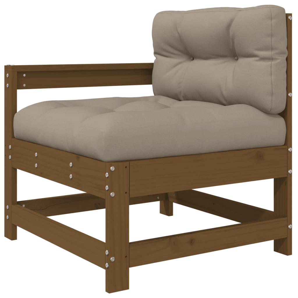 vidaXL Fotele ogrodowe z poduszkami, 2 szt., miodowe, drewno sosnowe