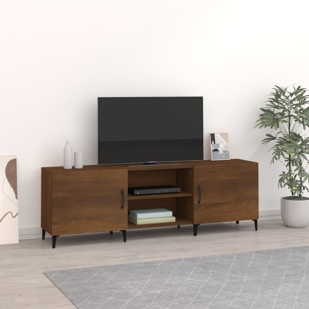 vidaXL Szafka TV, brązowy dąb, 150x30x50 cm, materiał drewnopochodny