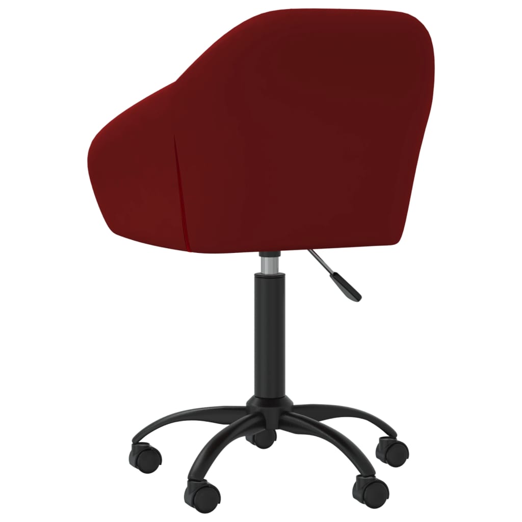 vidaXL Obrotowe krzesło biurowe, winna czerwień, obite aksamitem