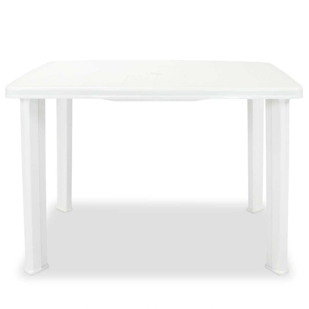 vidaXL Stół ogrodowy, biały, 101 x 68 x 72 cm, plastikowy