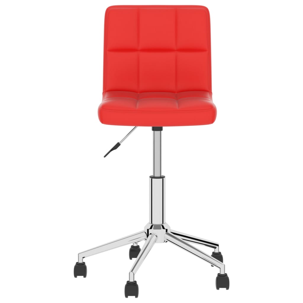 vidaXL Obrotowe krzesło stołowe, czerwone, sztuczna skóra