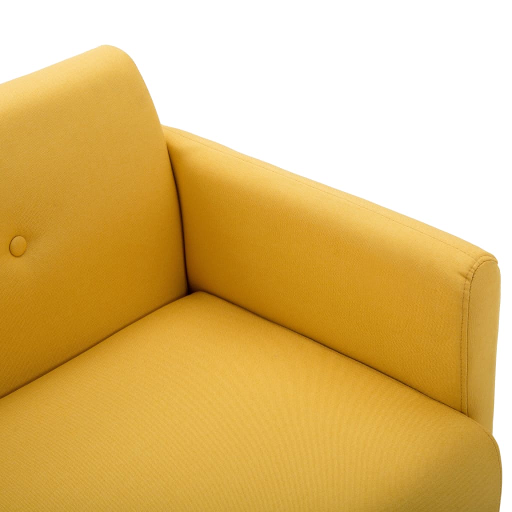 vidaXL 2-osobowa sofa tapicerowana tkaniną, 115x60x67 cm, żółta