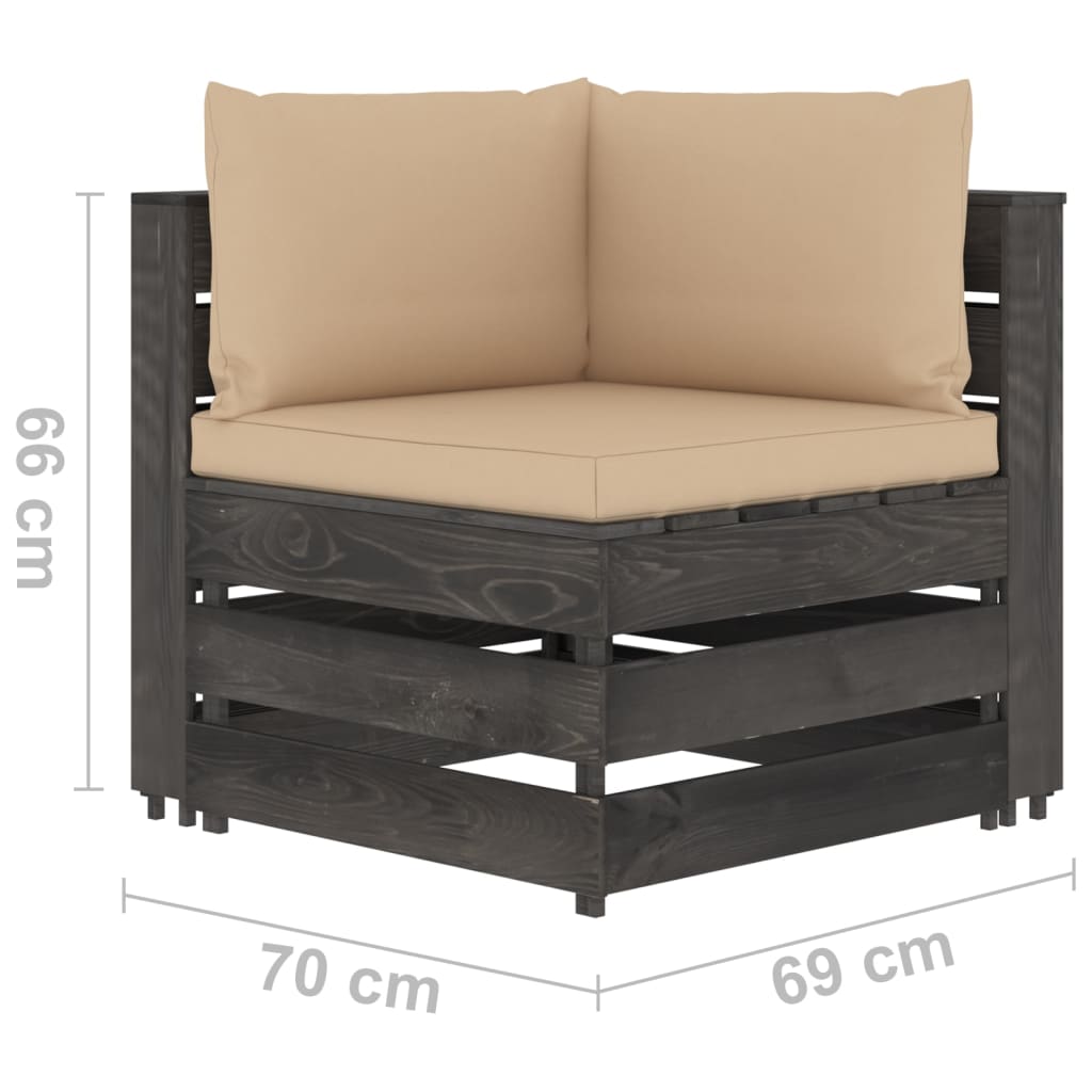 vidaXL 6-cz. zestaw wypoczynkowy do ogrodu, z poduszkami, drewniany