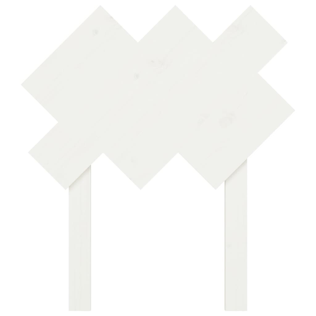 vidaXL Wezgłowie łóżka, białe, 72,5 x 3 x 81 cm, lite drewno sosnowe