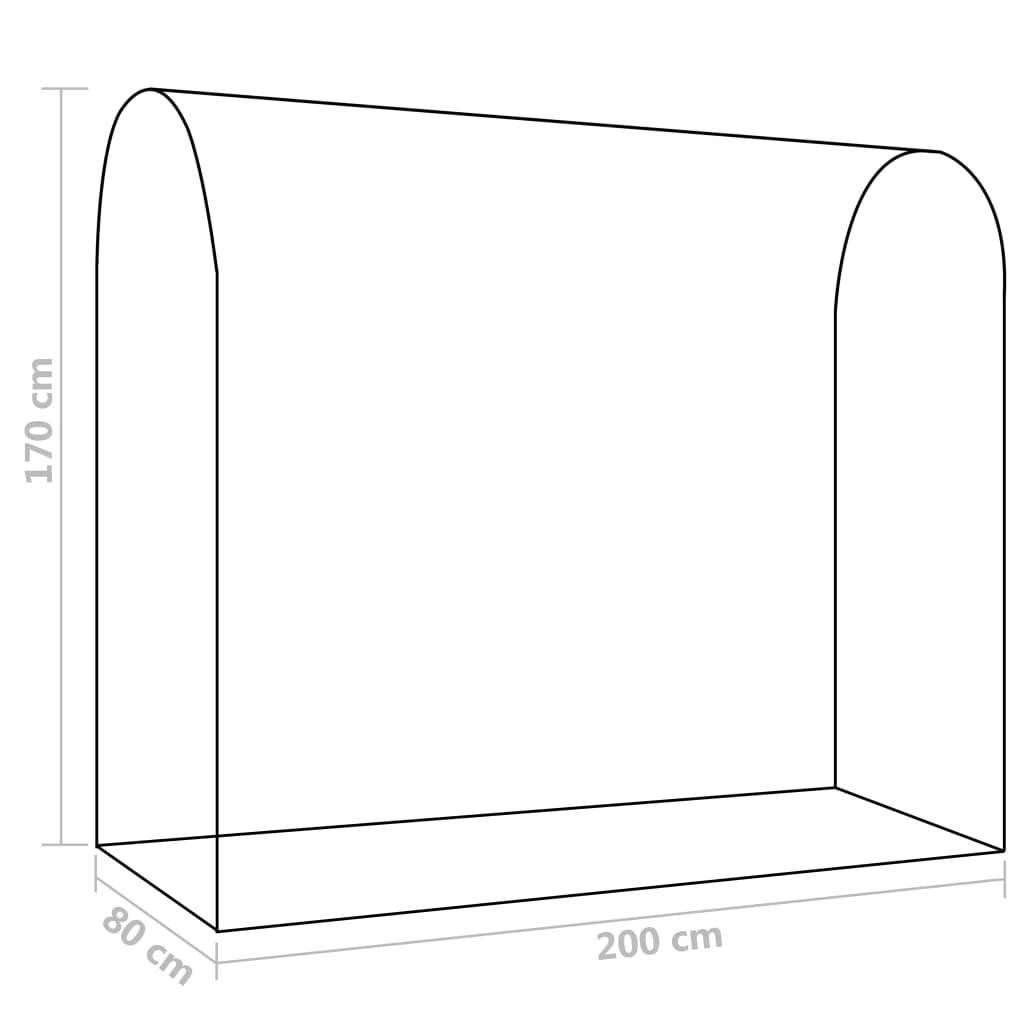 vidaXL Szklarnia ogrodowa, zwijane drzwi z suwakiem, 200x80x170 cm