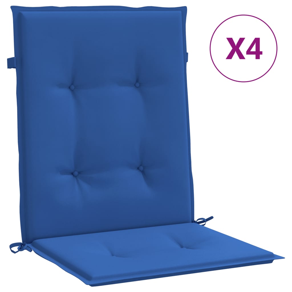vidaXL Poduszki na krzesła ogrodowe, 4 szt., kobaltowe, 100x50x3 cm