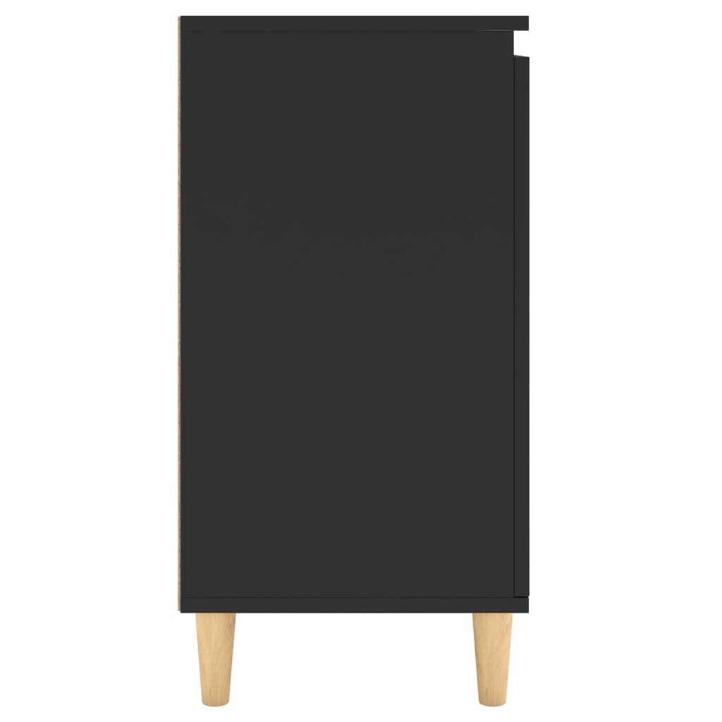 vidaXL Szafka z drewnianymi nóżkami, czarna 60x35x70 cm, płyta wiórowa