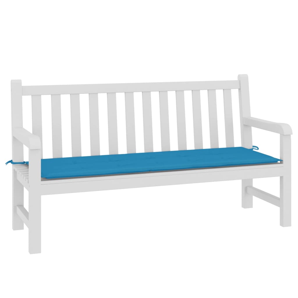 vidaXL Poduszka na ławkę ogrodową, niebieska, 150x50x3 cm, tkanina