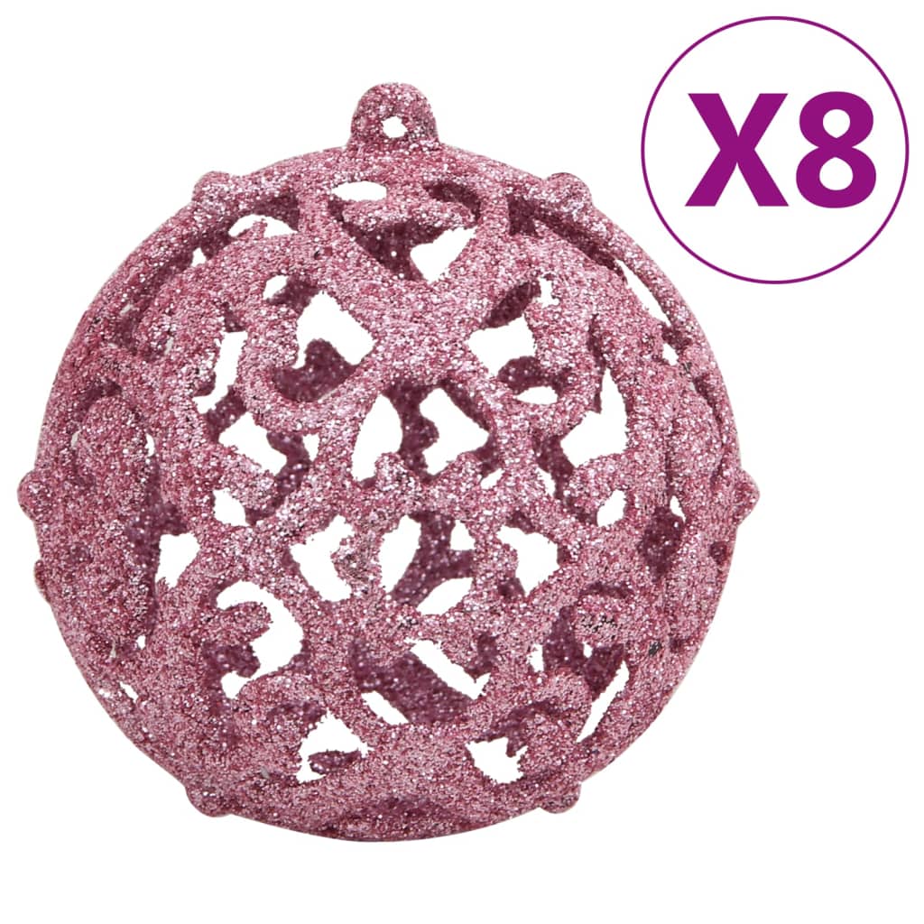 vidaXL 111-cz. zestaw ozdób świątecznych, różowy, polistyren