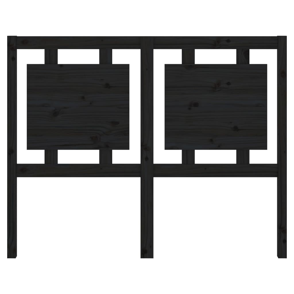 vidaXL Wezgłowie łóżka, czarne, 125,5x4x100 cm, lite drewno sosnowe