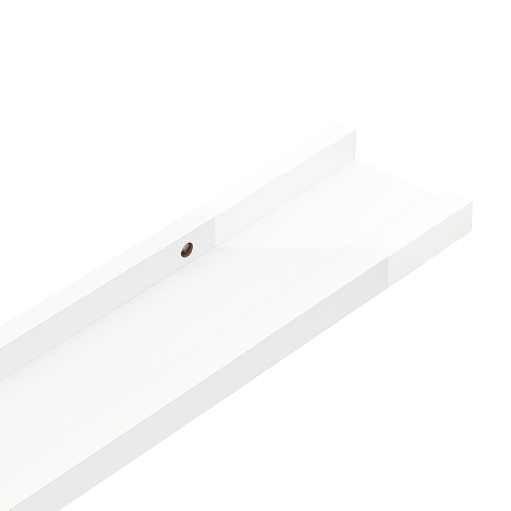 vidaXL Półki ścienne, 4 szt., białe, wysoki połysk, 80x9x3 cm